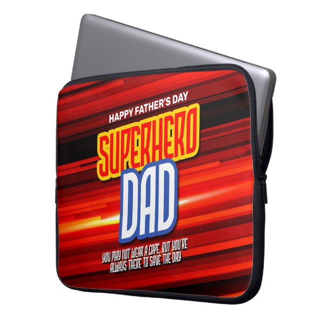 Personalize SuperHero Pappa Laptop Fodral (Framsidan Vänster)