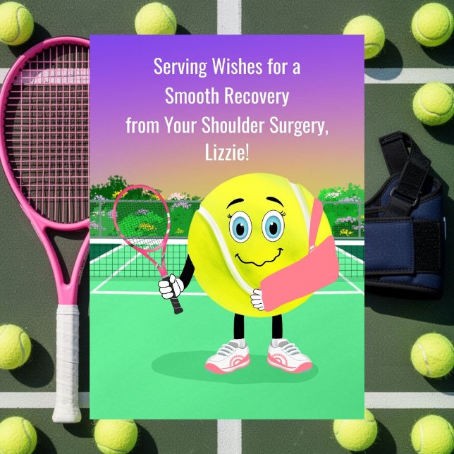 Personalize Tennis Lover Shoulder Surgery Get Well Kort (Skapare uppladdad)