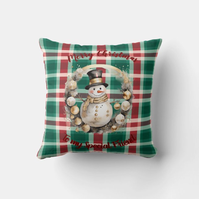 Personalize this Unique Christmas Throw Pillow  Kudde (Baksida)