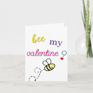 Personalize Valentine's Day Card-Bee My Valentine? Kort