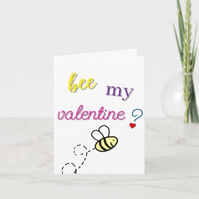 Personalize Valentine's Day Card-Bee My Valentine? Kort (Framsida)