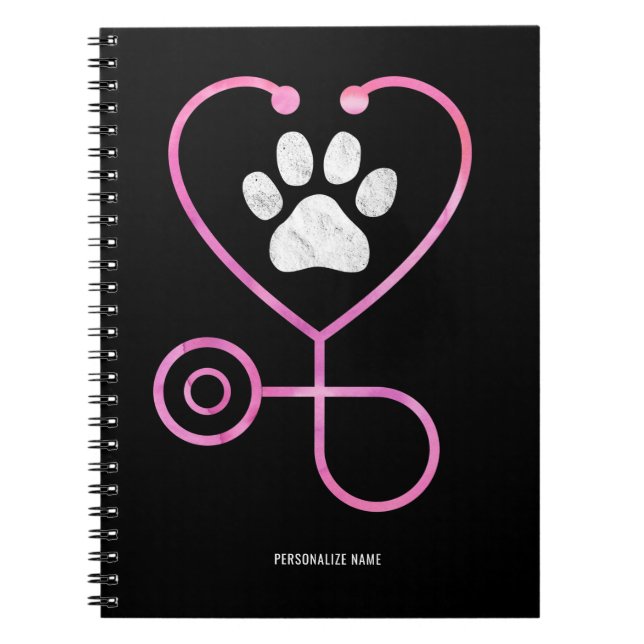 Personalize Veterinarian Vet Tech Veterinary Anteckningsbok (Framsidan)