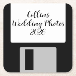 Personalize Wedding Photos Floppy Disk Coaster Underlägg Papper Kvadrat