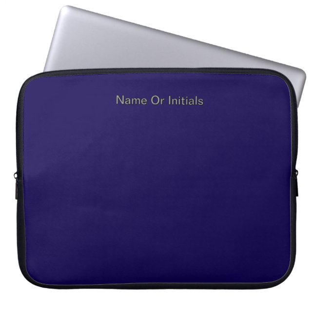 Personalize With Name Initials Dk Blue    Laptop Fodral (Framsidan)