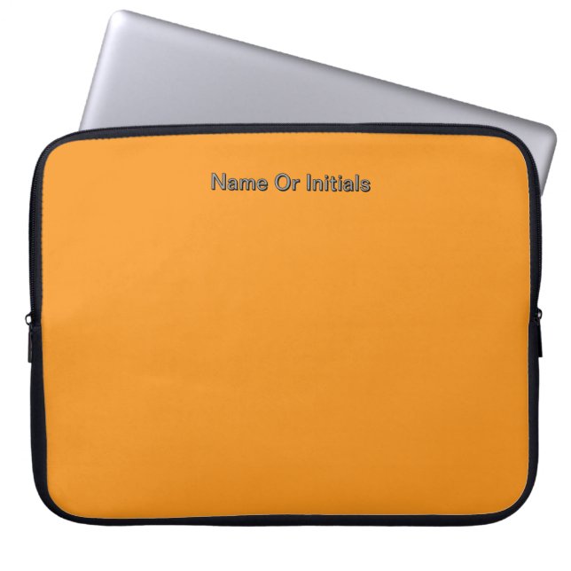 Personalize With Name Initials Orange      Laptop Fodral (Framsidan)