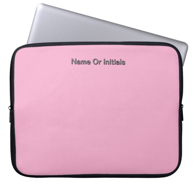Personalize With Name Initials Pink      Laptop Fodral (Framsidan)