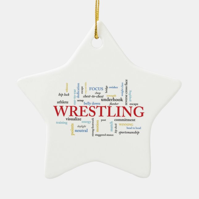 Personalize, Wrestling Coach Tack i Ord Julgransprydnad Keramik (Framsidan)