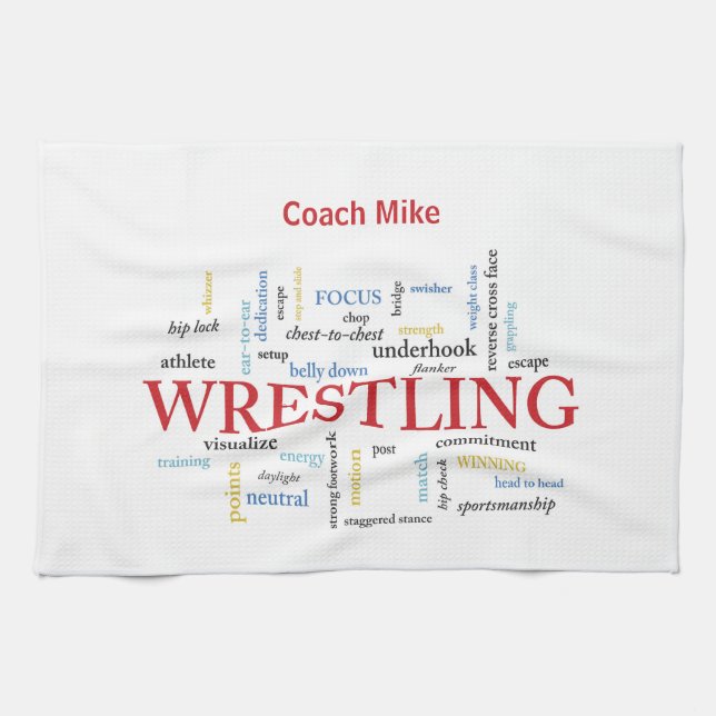 Personalize, Wrestling Coach Tack i Ord Kökshandduk (Horisontell)