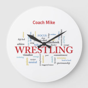 Personalize, Wrestling Coach Tack i Ord Stor Klocka