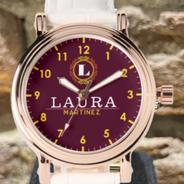 Personalize your name monogram custom armbandsur (Skapare uppladdad)