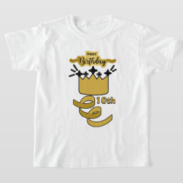 Personalized 10th Birthday King Crown Design T Shirt