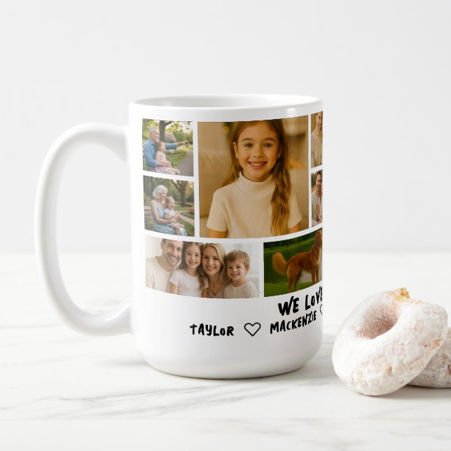 Personalized 14 Photo Template Collage and Text  Kaffemugg (Med munk)