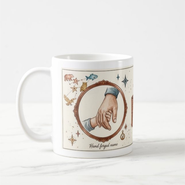 Personalized #1 Dad Watercolor Full Wrap Mug Kaffemugg (Vänster)