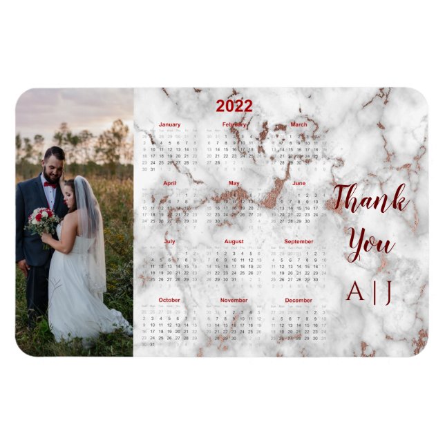 Personalized 2022 Photo Fridge Calendar Magnet (Horisontell)