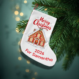 Personalized 2026 Christmas House Stocking Liten Julstrumpa