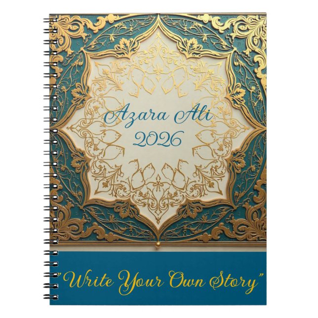 Personalized 2026 Floral Spiral Notebook Anteckningsbok (Framsidan)