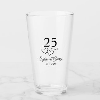Personalized 25th Anniversary Gift Elegant Modern Glaskopp