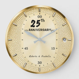 Personalized 25th Anniversary Gold Stor Klocka