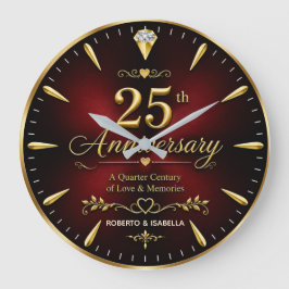 Personalized 25th Anniversary Jubilee Gift Stor Klocka