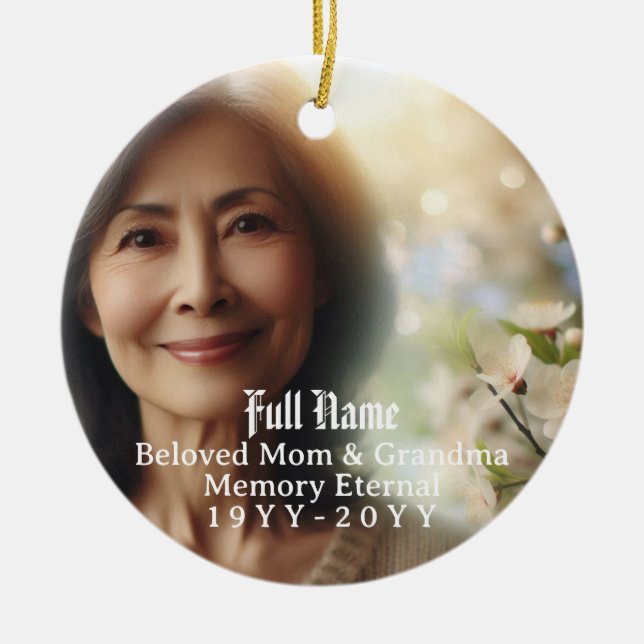Personalized 2 Photo, Name Memorial Ornament (Framsidan)