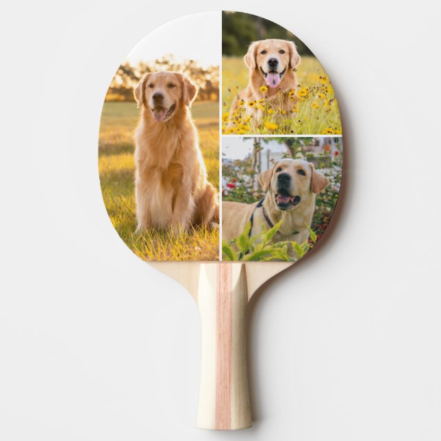 Personalized 3 Photo Collage Ping Pong Paddle Pingisracket (Framsidan)