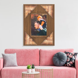 Personalized 3D Rustic Wood Pattern Frame Canvastryck