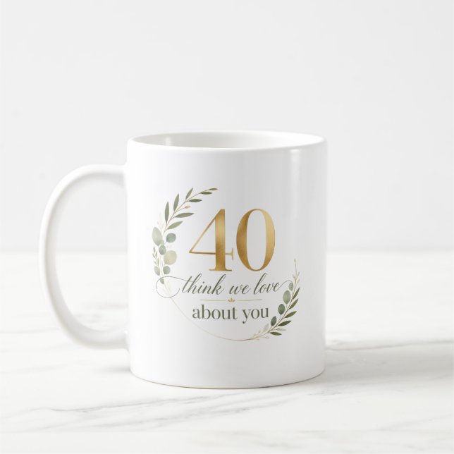 Personalized 40 Things We Love About You Gift Kaffemugg (Vänster)