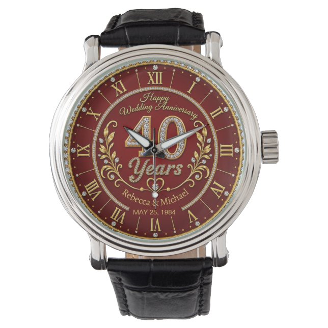 Personalized 40th Wedding Anniversary Armbandsur (Framsida)