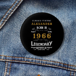 Personalized 60th Birthday Born 1966 Vintage Black Knapp