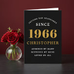 Personalized 60th Birthday Born 1966 Vintage Black Kort<br><div class="desc">A personalized classic 60th birthday card for that celebration for somebody born in 1966 and turning 60. Add the name to this chic style black, white and gold design for a custom birthday gift. Easily edit the name and year with the template provided. A wonderful custom black birthday gift. More...</div>