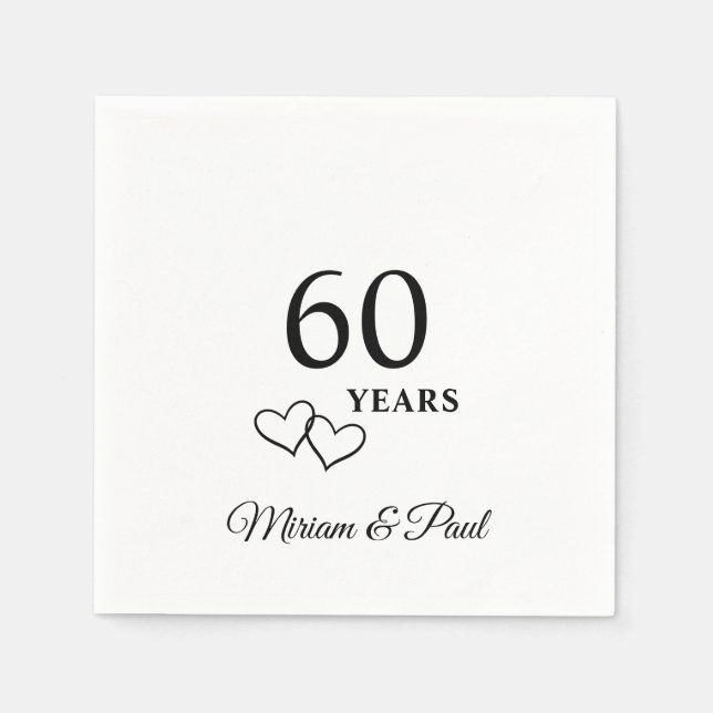 Personalized 60th Wedding Anniversary Party Pappersservett (Framsidan)
