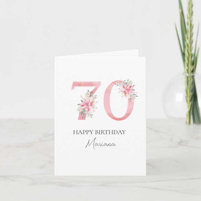 Personalized 70 years old card kort (Framsida)
