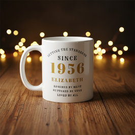 Personalized 70th Birthday 1956 Add Name Elegant Kaffemugg