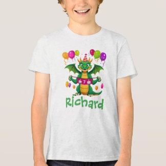 Personalized 7th Birthday Dragon with Name T Shirt