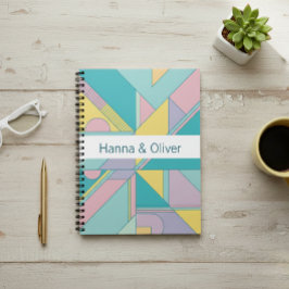 Personalized 80s Memphis Style Geometric Notebook  Anteckningsbok