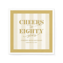 Personalized 80th Birthday Party Paper Napkin