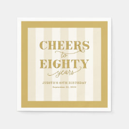 Personalized 80th Birthday Party Paper Napkin Pappersservett