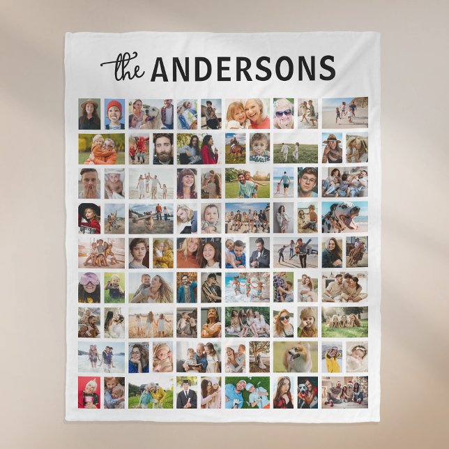 Personalized 81 Photo Collage White Fleecefilt (Skapare uppladdad)