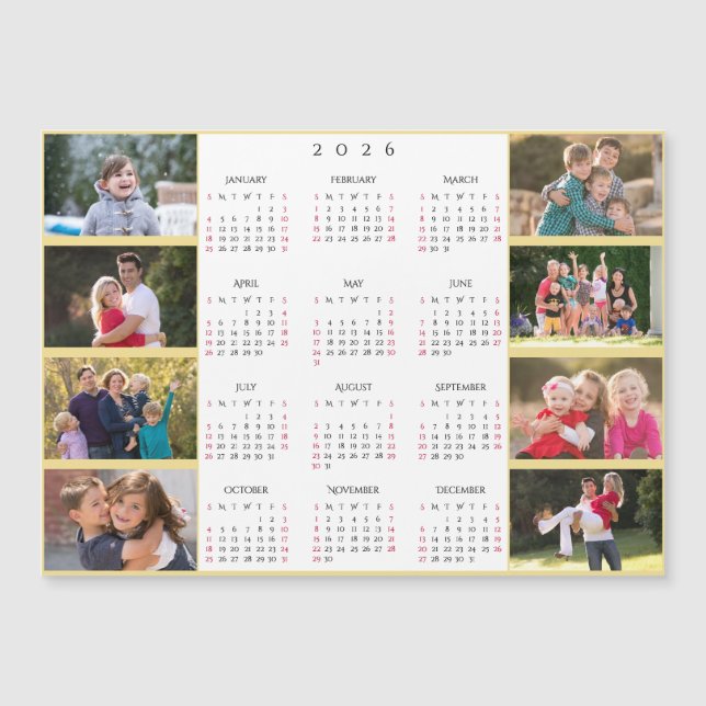 Personalized 8 Photo Collage 2026 Family Calendar (Framsida)