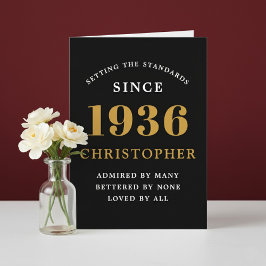 Personalized 90th Birthday Born 1936 Vintage Black Kort