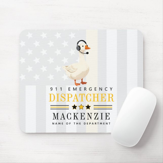 Personalized 911 Dispatcher Goose With Headset Musmatta (Med mus)