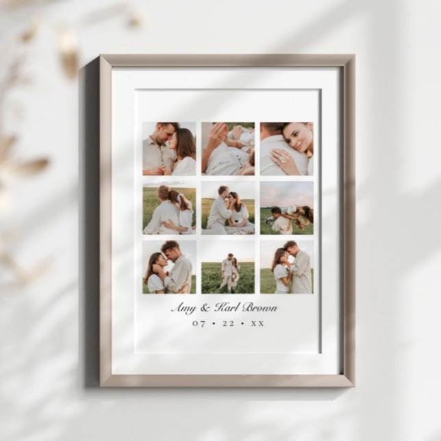 Personalized 9 Photo Couples Collage Poster (Skapare uppladdad)
