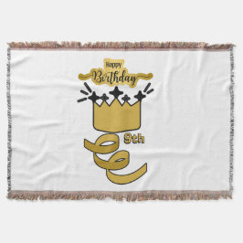 Personalized 9th Birthday King Crown Design Filt