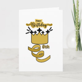 Personalized 9th Birthday King Crown Design Kort