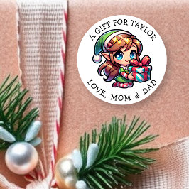Personalized a Gift for You Christmas Gift Tags  Runt Klistermärke