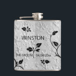 Personalized Abstract Black & White Florals Fickplunta<br><div class="desc">For the GROOM</div>