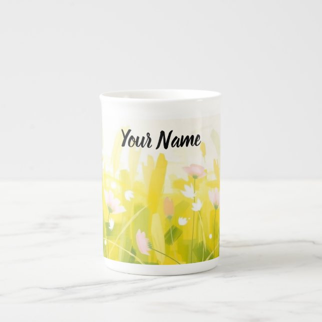Personalized Abstract Spring Meadow Benporslin Mugg (Framsidan)