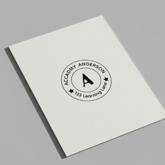 Personalized Academic Initial A Round Seal Stamp Stämpel