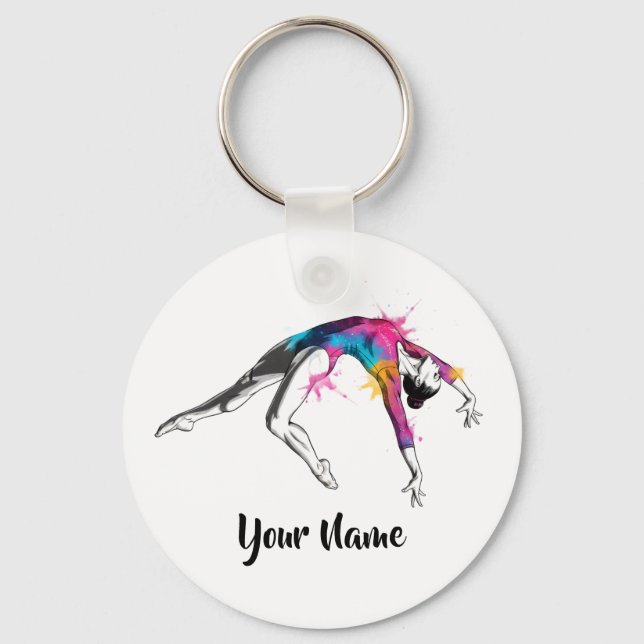 Personalized Acrobatic Art Gift - Keychain Nyckelring (Framsida)