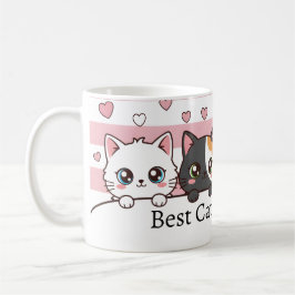 Personalized Adorable Cartoon Cat Coffee Cup Kaffemugg